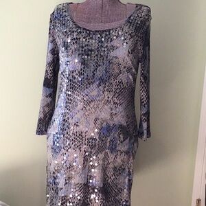 Derek Heart Sequin Front Knit 
Dress Large NWT